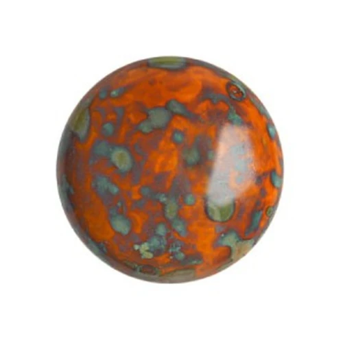 Cabochon di vetro di Puca® 18 mm Frost Tangerine Travertin x1