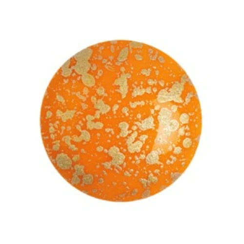 Cabochon di vetro di Puca® 18 mm Frost Tangerine Gold Splash x1