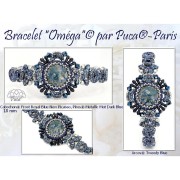 Cabochon di vetro di Puca® 18 mm Frost Royal Blue Bronze x1