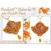 Cabochon rotondo in vetro di Puca® 25 mm - Frost Tangerine Travertin x1