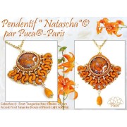 Cabochon rotondo in vetro di Puca® 25 mm - Frost Tangerine Bronze x1