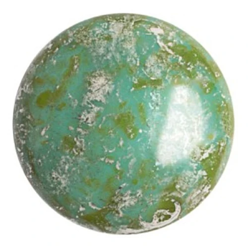 Cabochon rotondo in vetro di Puca® 25 mm - Frost Jade New Picasso x1