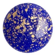 Cabochon rotondo in vetro di Puca® 25 mm - Frost Royal Blue Gold Splash x1