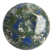 Cabochon rotondo in vetro di Puca® 25 mm - Frost Royal Blue New Picasso x1