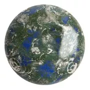 Cabochon rotondo in vetro di Puca® 25 mm - Frost Royal Blue New Picasso x1