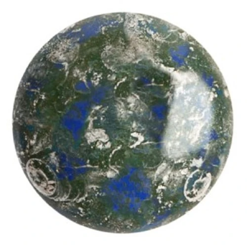 Cabochon rotondo in vetro di Puca® 25 mm - Frost Royal Blue New Picasso x1
