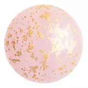 Cabochon rotondo in vetro di Puca® 25 mm - Frost Sweet Pink Gold Splash x1