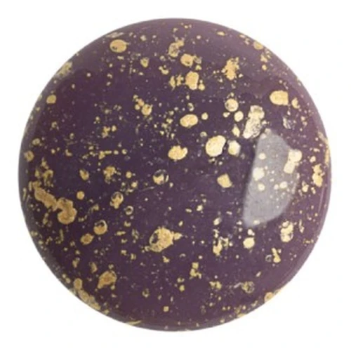 Cabochon rotondo in vetro di Puca® 25 mm - Frost Parme Gold Splash x1