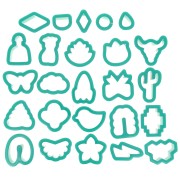 Set di 25 stampi in pasta polimerica - Animali - Fiori e Forme