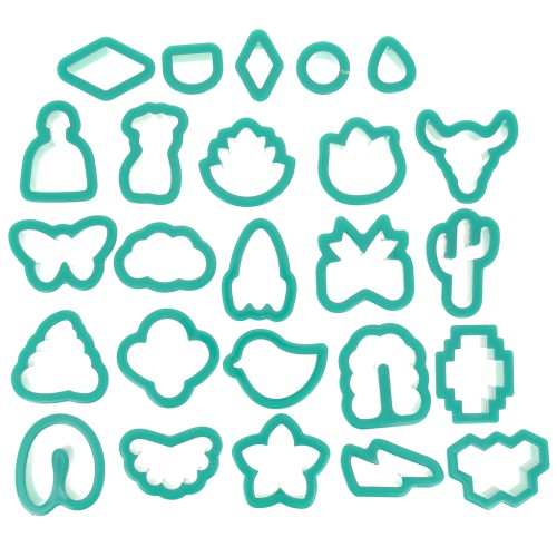 Set di 25 stampi in pasta polimerica - Animali - Fiori e Forme