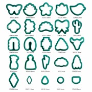 Set di 25 stampi in pasta polimerica - Animali - Fiori e Forme