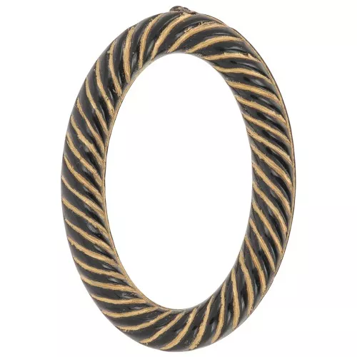 Maglia ovale ritorta in acrilico 35,5x24 mm - Nero - Dorato x1