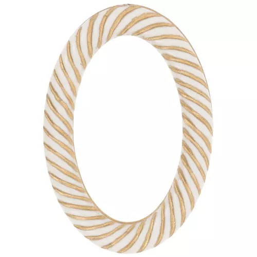 Maglia ovale in acrilico effetto ritorto 35,5x24 mm - Avorio - Dorato x1