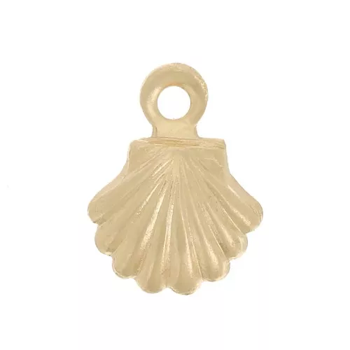 Mini ciondolo conchiglia 8,5x6 mm - Gold filled x1
