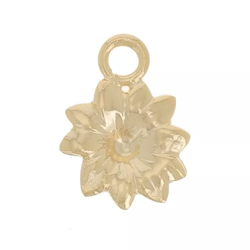 Mini ciondolo fiore 6 mm lavorato - Gold filled x1