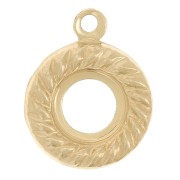 Pendente tondo 9mm effetto corda per cabochon da 5 mm - Gold filled|raw }}