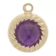 Pendente tondo 9mm effetto corda per cabochon da 5 mm - Gold filled