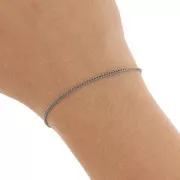 Catena gourmette limata 1,5 mm - Argento 925 Rodio nero x1m