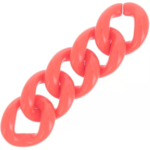 Maglia ovale ritorta in acrilico 39x34 mm - Arancione scuro x1