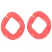 Maglia ovale ritorta in acrilico 39x34 mm - Corallo x1