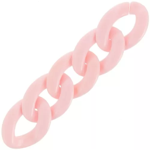 Maglia ovale ritorta in acrilico 29x21 mm - Rosa chiaro x1