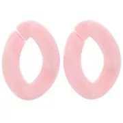 Maglia ovale ritorta in acrilico 29x21 mm - Rosa chiaro x1