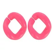 Maglia acrilica ovale ritorta 29x21 mm - Rosa fluorescente x1
