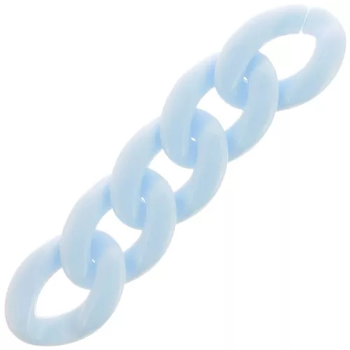 Maglia ovale ritorta in acrilico 29x21 mm - Azzurro x1