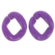 Maglia ovale ritorta in acrilico 21x18 mm - Viola scuro x1