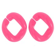 Maglia ovale ritorta in acrilico 21x18 mm - Fucsia x1