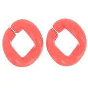 Maglia ovale ritorta in acrilico 21x18 mm - Arancione scuro x1