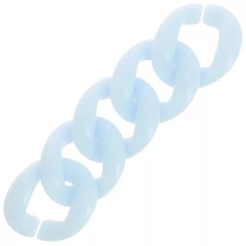 Maglia ovale ritorta in acrilico 21x18 mm - Azzurro x1