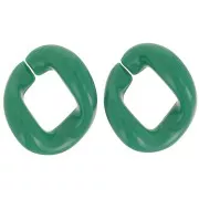 Maglia ovale ritorta in acrilico 21x18 mm - Verde scuro x1