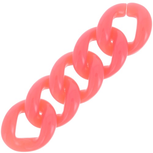 Maglia ovale ritorta in acrilico 21x18 mm - Corallo x1