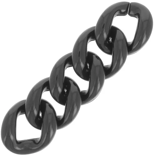 Maglia ovale ritorta in acrilico 21x18 mm - Nero x1