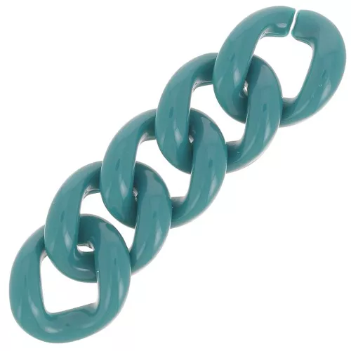 Maglia ovale ritorta in acrilico 21x18 mm - Blu anatra x1