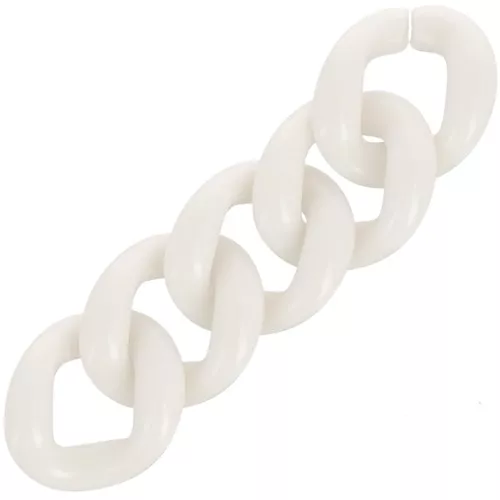 Maglia ovale ritorta in acrilico 21x18 mm - Crema x1