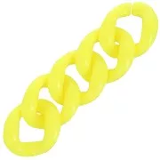 Maglia acrilica ovale ritorta 21x18 mm - Giallo fluorescente x1