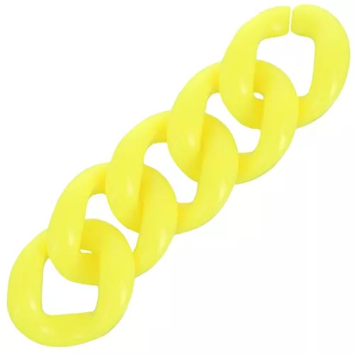 Maglia acrilica ovale ritorta 21x18 mm - Giallo fluorescente x1