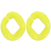 Maglia acrilica ovale ritorta 21x18 mm - Giallo fluorescente x1