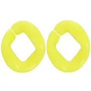Maglia acrilica ovale ritorta 21x18 mm - Giallo fluorescente x1
