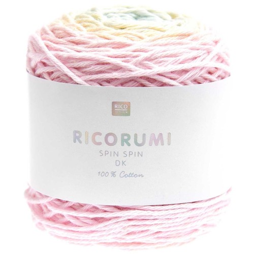 Cotone Ricorumi Spin Spin di Rico Design per Amigurumi - Arcobaleno pastello x50g