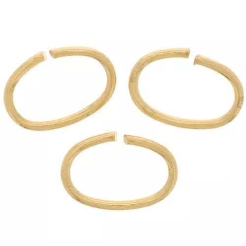Anelli ovali aperti 11x7x1 mm - Dorato in oro fino x25