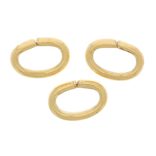 Anelli ovali aperti 5x3,5x1,2 mm - Dorato con oro fino x25