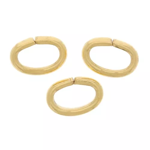 Anelli ovali aperti 5x3,5x1,2 mm - Dorato con oro fino x25