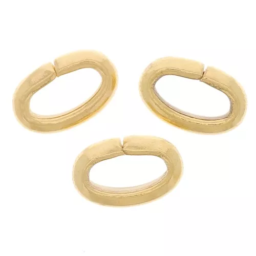 Anelli ovali aperti 6x4x2 mm - Dorati con oro fino x20