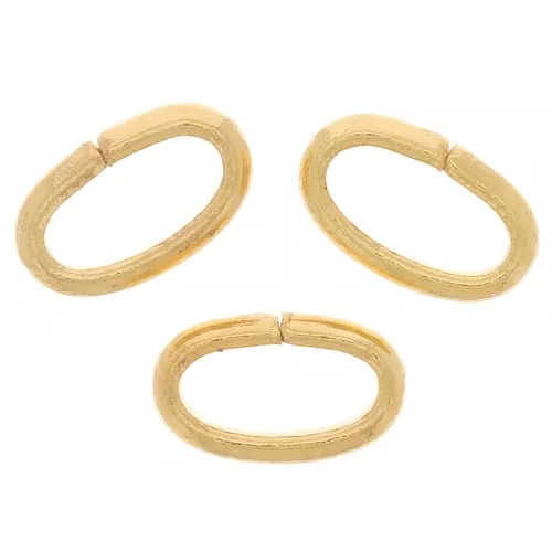 Anelli ovali aperti 8x5x1,6 mm - Dorato in oro fino x20