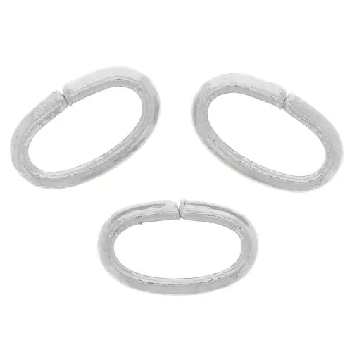 Anelli ovali aperti 8x5x1,6 mm - Placcatura argento fine x20