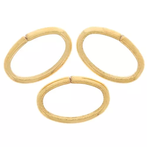 Anelli ovali aperti 10x7x1,8 mm - Dorato in oro fino x15