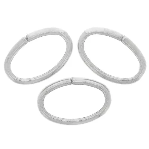 Anelli ovali aperti 10x7x1,8 mm - Placcatura argento fine x15